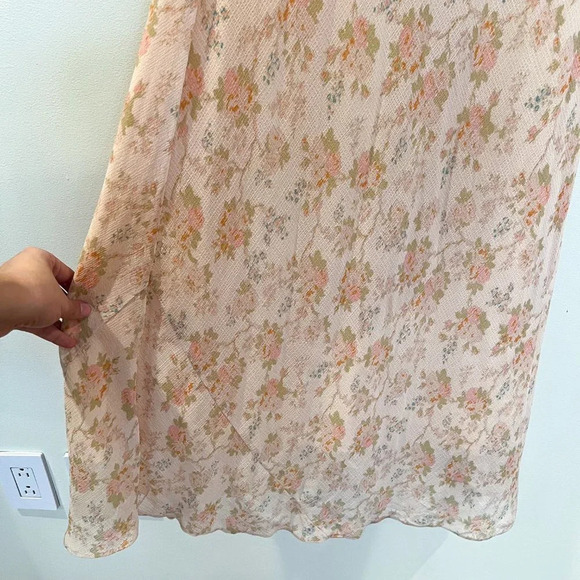 Hansen & Gretel Cream Floral Lace Bohemian Classic Girly Slip Maxi Dress Medium - Picture 3 of 10